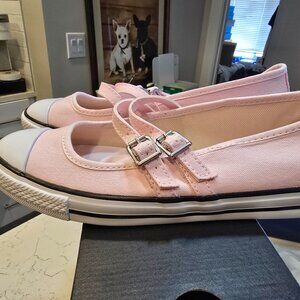 Woman's Shoes Converse Chuck Taylor All Star Dainty Mary Jane Ballet Pink SZ 7.5